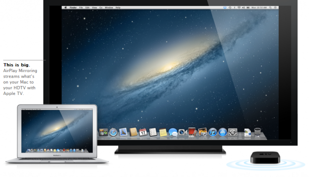 Mac OS X Mountain Lion  - neue Airplay-Funktion für HDTVs (Bild: Apple)